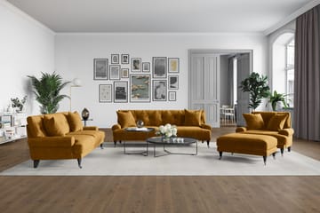 Andrew Loveseat Sammet - Amber/Krom - Möbler - Stolar & fåtöljer - Fåtölj