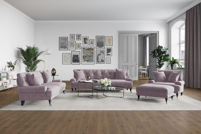 Andrew Loveseat Sammet - Lila/Krom - Möbler - Stolar & fåtöljer - Fåtölj
