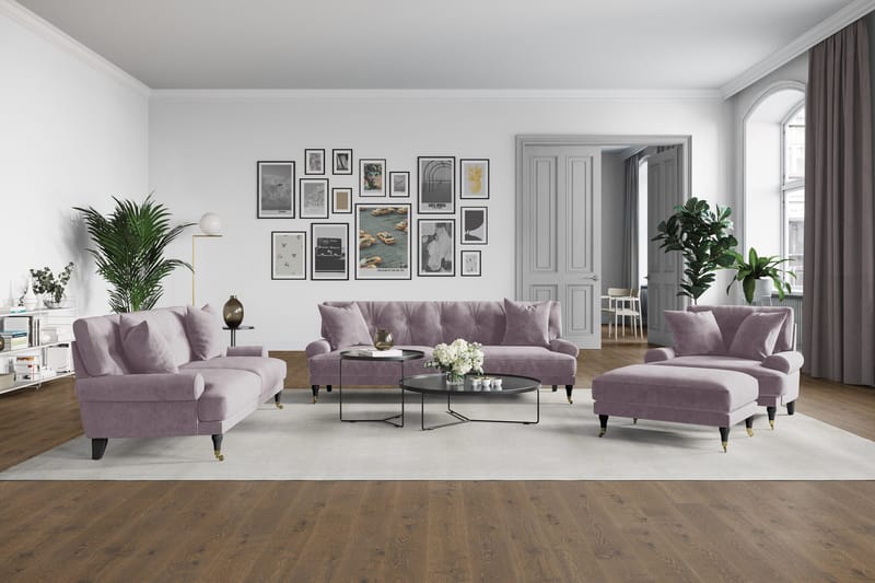 Andrew Loveseat Sammet - Lila/Mässing - Möbler - Stolar & fåtöljer - Fåtölj