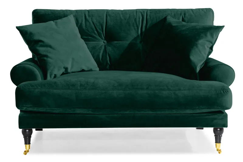 Andrew Loveseat Sammet - Mörkgrön/Mässing - Möbler - Stolar & fåtöljer - Fåtölj