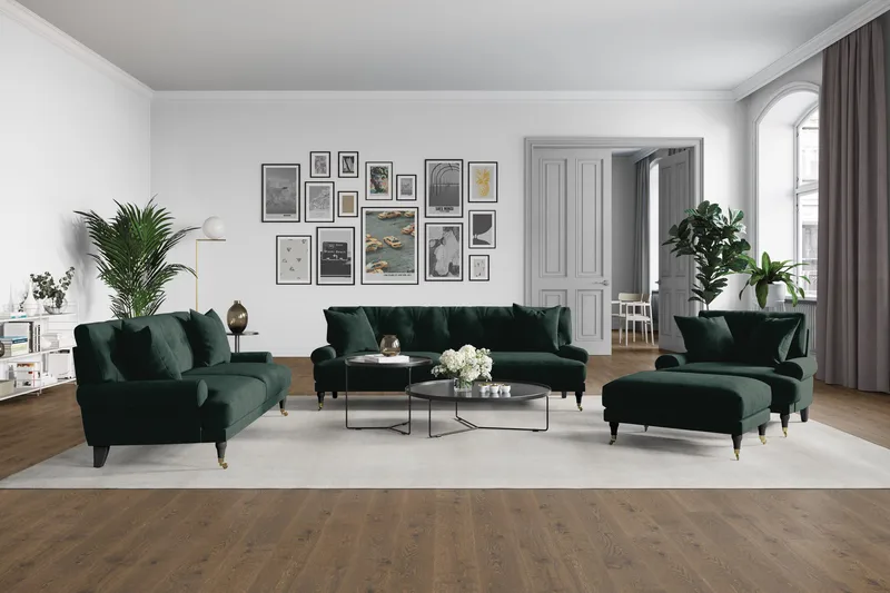 Andrew Loveseat Sammet - Mörkgrön/Mässing - Möbler - Stolar & fåtöljer - Fåtölj
