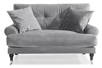Andrew Loveseat Sammet - Silvergrå/Krom - Möbler - Stolar & fåtöljer - Fåtölj