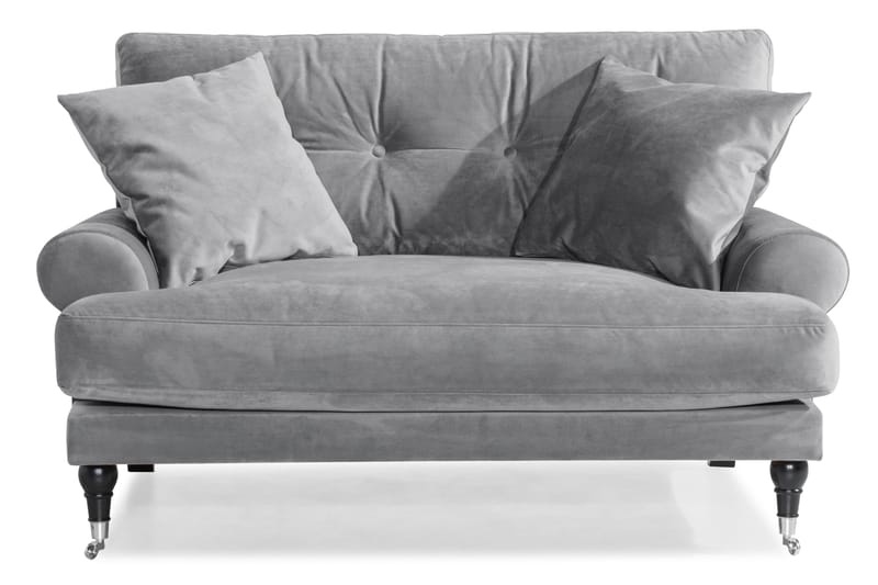 Andrew Loveseat Sammet - Silvergrå/Krom - Möbler - Stolar & fåtöljer - Fåtölj