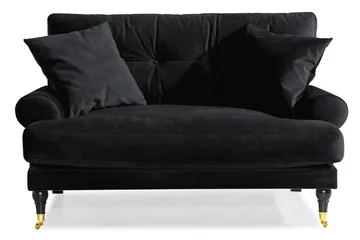 Andrew Loveseat Sammet - Svart/Mässing - Möbler - Stolar & fåtöljer - Fåtölj
