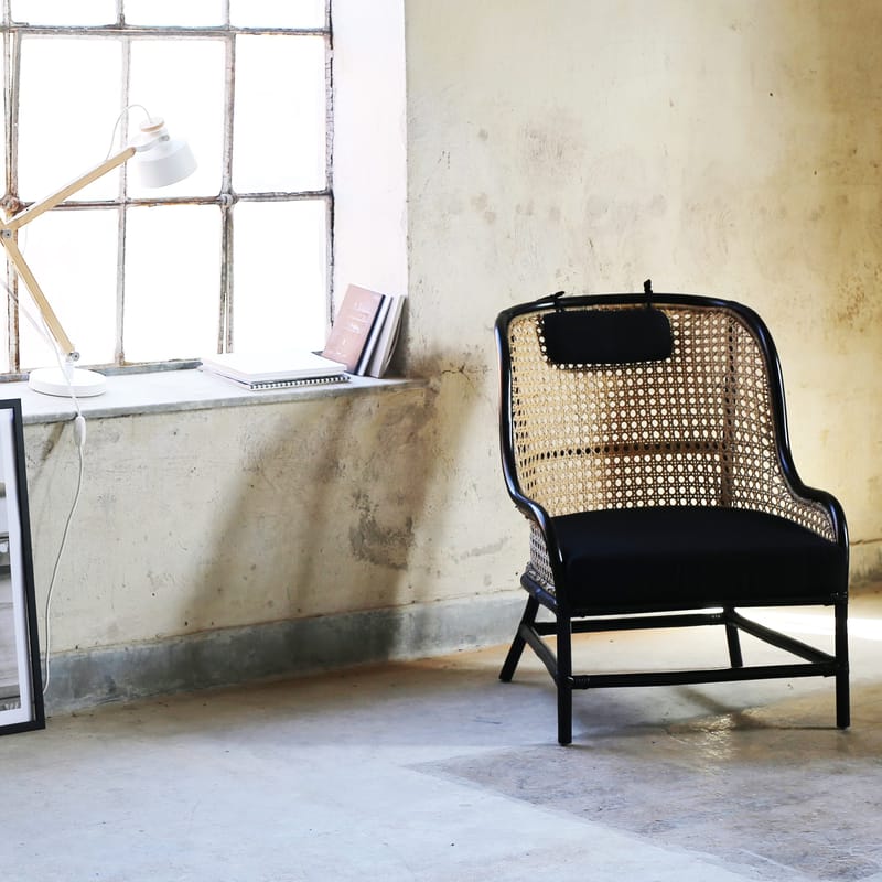 Anton svart fåtölj i rotting - Möbler - Stolar & fåtöljer - Fåtölj