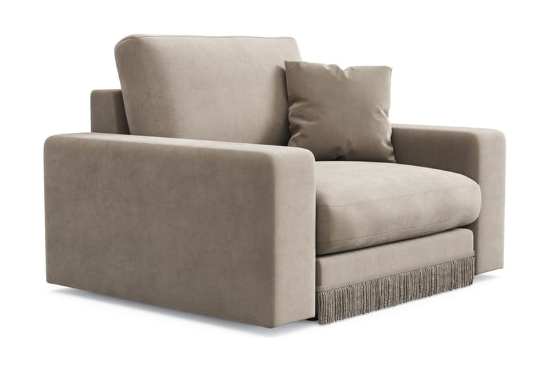Arken Lyx Djup Sammetsfåtölj - Beige - Möbler - Stolar & fåtöljer - Fåtölj