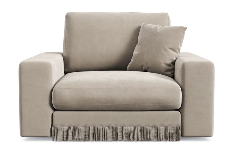 Arken Lyx Djup Sammetsfåtölj - Beige - Möbler - Stolar & fåtöljer - Fåtölj