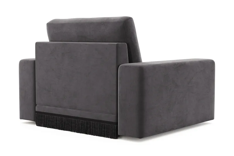 Arken Lyx Djup Sammetsfåtölj - Mörkgrå - Möbler - Stolar & fåtöljer - Fåtölj