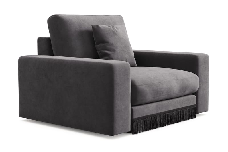 Arken Lyx Djup Sammetsfåtölj - Mörkgrå - Möbler - Stolar & fåtöljer - Fåtölj