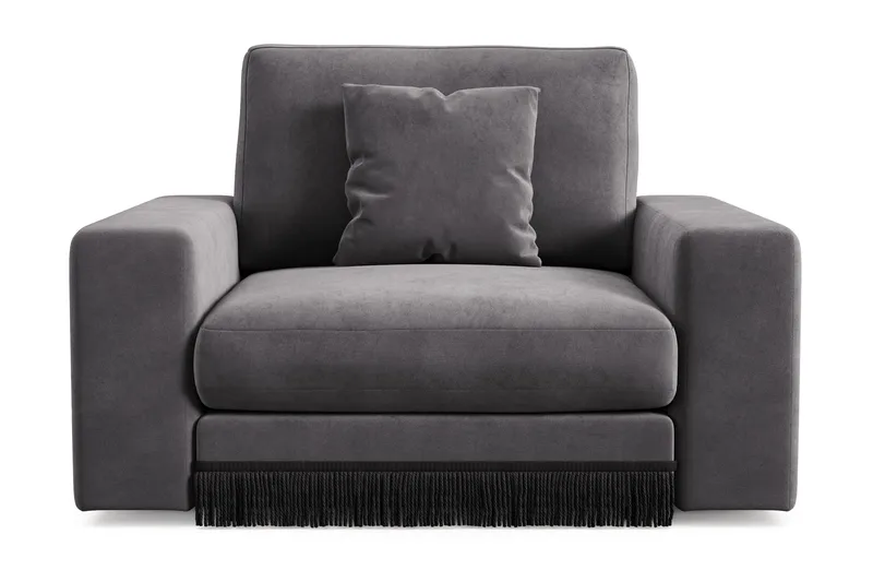 Arken Lyx Djup Sammetsfåtölj, Mörkgrå