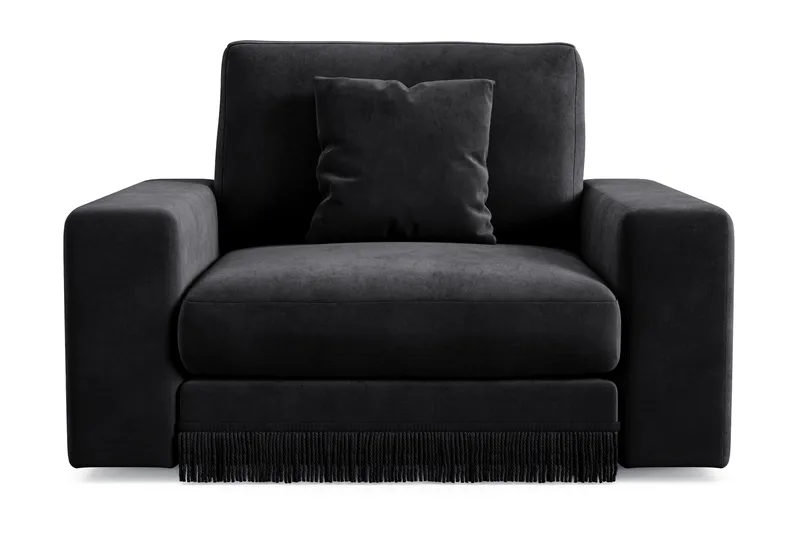Arken Lyx Djup Sammetsfåtölj - Svart - Möbler - Stolar & fåtöljer - Fåtölj