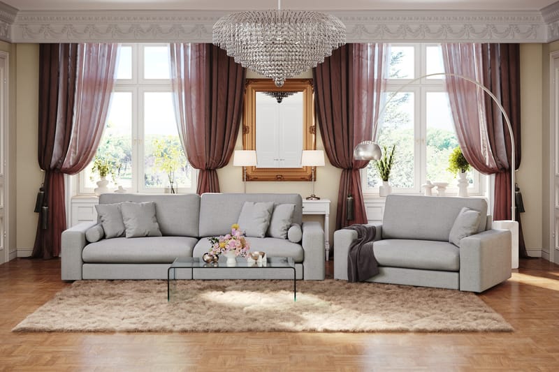 Arken Lyx Stor Djup Fåtölj i Tyg - Ljusgrå - Möbler - Stolar & fåtöljer - Fåtölj