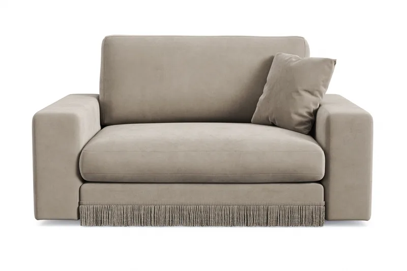 Arken Lyx Stor Djup Sammetsfåtölj - Beige - Möbler - Stolar & fåtöljer - Fåtölj