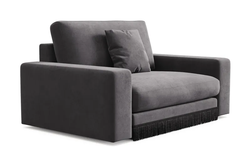 Arken Lyx Stor Djup Sammetsfåtölj - Mörkgrå - Möbler - Stolar & fåtöljer - Fåtölj