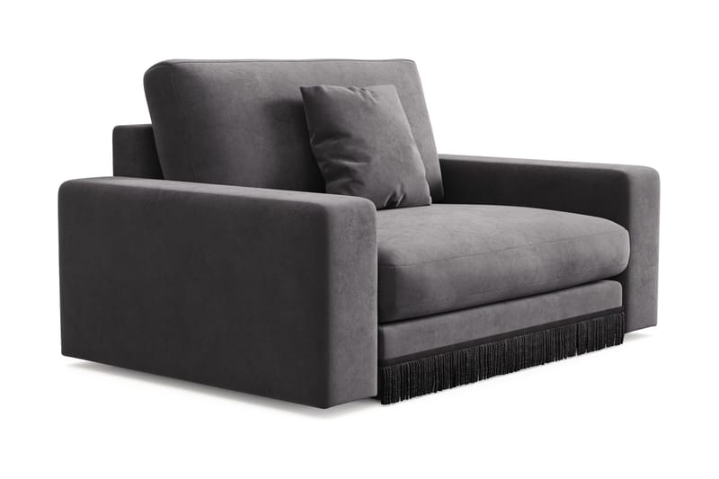 Arken Lyx Stor Djup Sammetsfåtölj - Mörkgrå - Möbler - Stolar & fåtöljer - Fåtölj