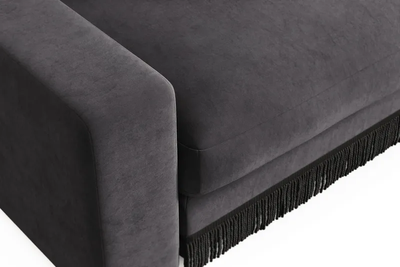 Arken Lyx Stor Djup Sammetsfåtölj - Mörkgrå - Möbler - Stolar & fåtöljer - Fåtölj