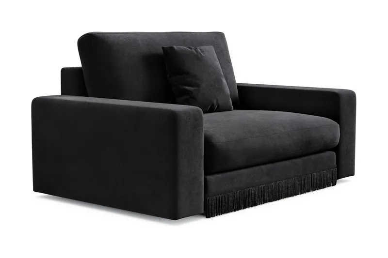 Arken Lyx Stor Djup Sammetsfåtölj - Svart - Möbler - Stolar & fåtöljer - Fåtölj