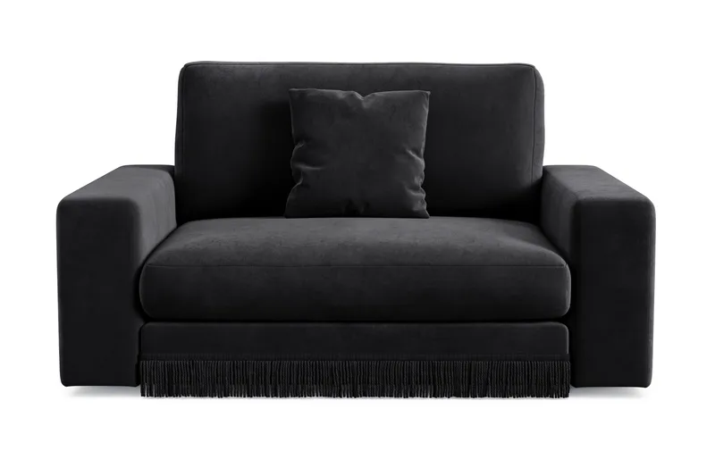 Arken Lyx Stor Djup Sammetsfåtölj, Svart