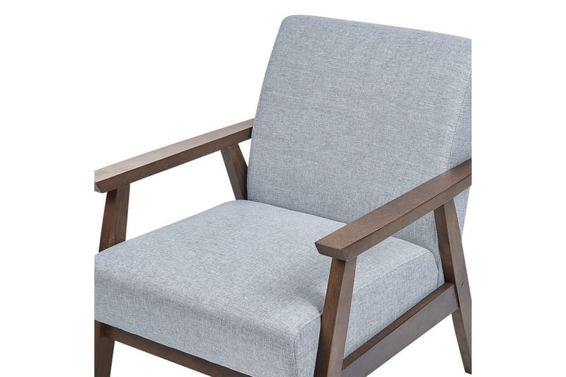 Asnes Retro Fåtölj med Armstöd i Tyg med Trästativ - Grå - Möbler - Stolar & fåtöljer - Fåtölj