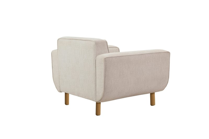 Austen Fåtölj i Tyg med Träben - Beige - Möbler - Stolar & fåtöljer - Fåtölj