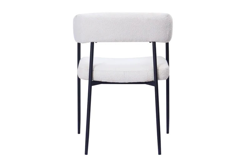 Ayana Matstol med armstöd - Vit Bouclé / Metallben Svart - Möbler - Stolar & fåtöljer - Matstol & köksstol
