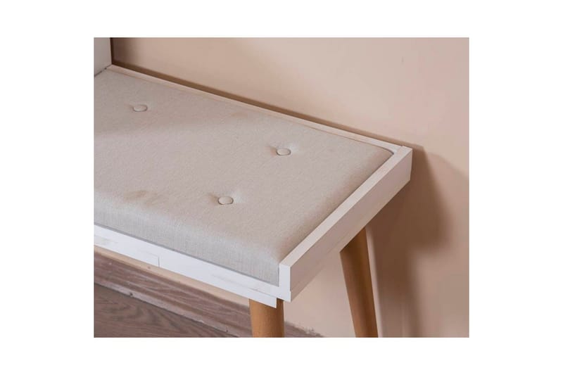 Bänk Vit / Ek - Vit - Möbler - Stolar & fåtöljer - Pall & puff
