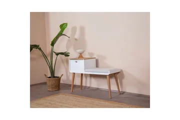 Bänk Vit / Ek - Vit - Möbler - Stolar & fåtöljer - Pall & puff