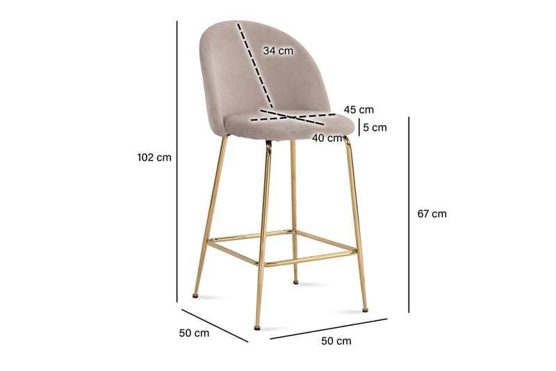 Babbi Barstol 102 cm - Beige - Möbler - Stolar & fåtöljer - Barstol & barpall