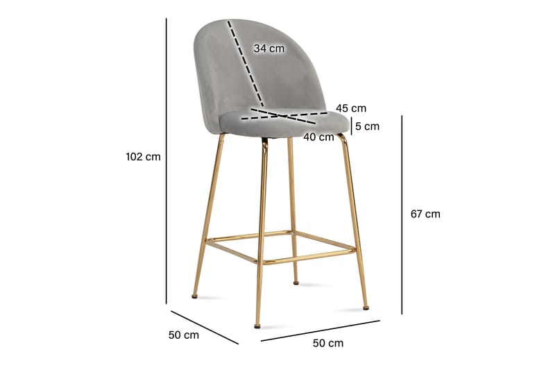 Babbi Barstol 102 cm - Ljusgrå - Möbler - Stolar & fåtöljer - Barstol & barpall