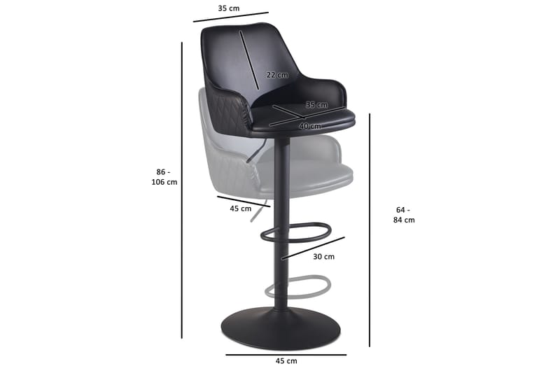 Badan Barstol 106 cm - Antracit - Möbler - Stolar & fåtöljer - Barstol & barpall