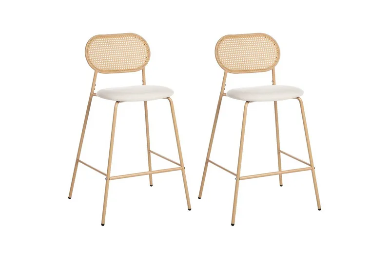 Barstol Adaver set om 2 Ljus Trä-Beige, Ljus Trä-Beige