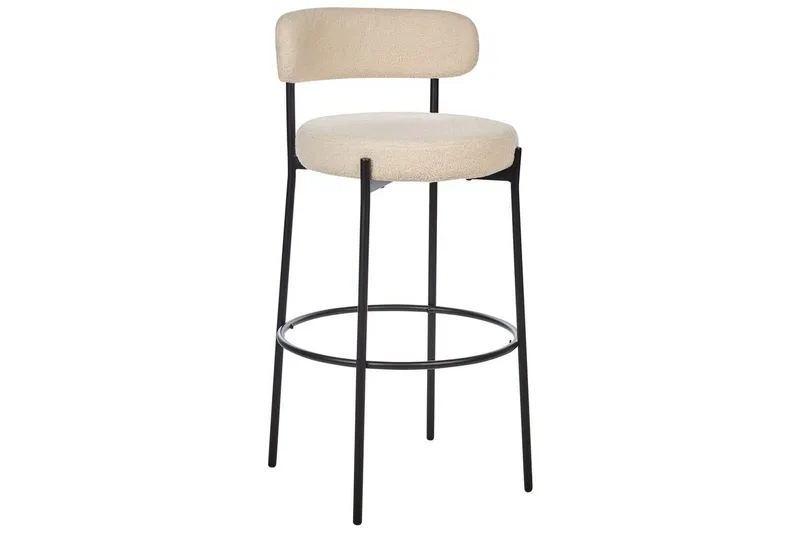Barstol Allison set om 2 Beige-Svart - Beige-Svart - Möbler - Stolar & fåtöljer - Barstol & barpall