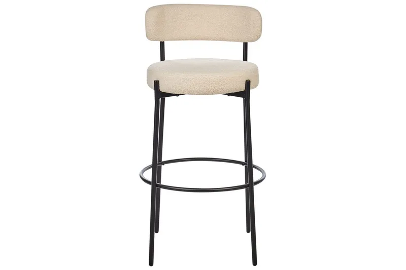 Barstol Allison set om 2 Beige-Svart - Beige-Svart - Möbler - Stolar & fåtöljer - Barstol & barpall
