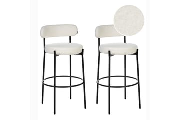 Barstol Allison set om 2 Vit-Svart