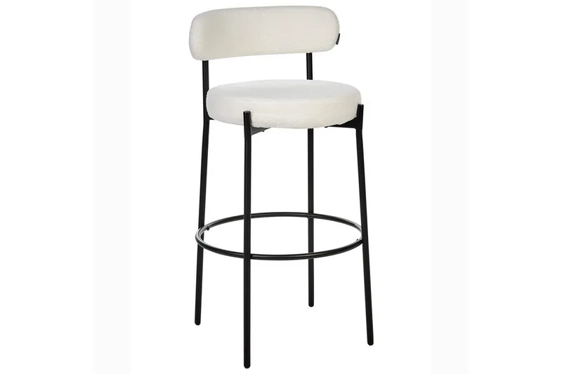 Barstol Allison set om 2 Vit-Svart - Vit-Svart - Möbler - Stolar & fåtöljer - Barstol & barpall