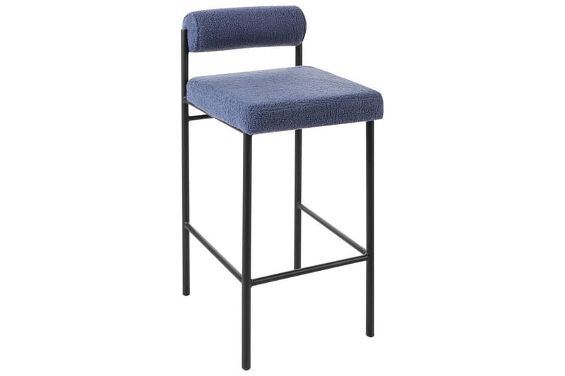 Barstol Amaya set om 2 Blå-Svart, Bouclé - Blå-Svart, Bouclé - Möbler - Stolar & fåtöljer - Barstol & barpall