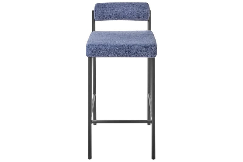 Barstol Amaya set om 2 Blå-Svart, Bouclé - Blå-Svart, Bouclé - Möbler - Stolar & fåtöljer - Barstol & barpall