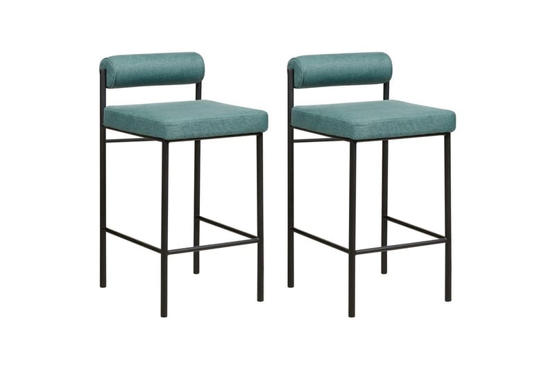 Barstol Amaya set om 2 Blågrön-Svart, Polyester - Blågrön-Svart, Polyester - Möbler - Stolar & fåtöljer - Barstol & barpall