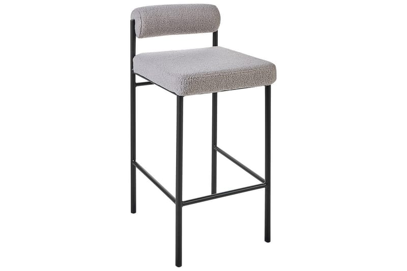 Barstol Amaya set om 2 Grå-Svart, Bouclé - Grå-Svart, Bouclé - Möbler - Stolar & fåtöljer - Barstol & barpall