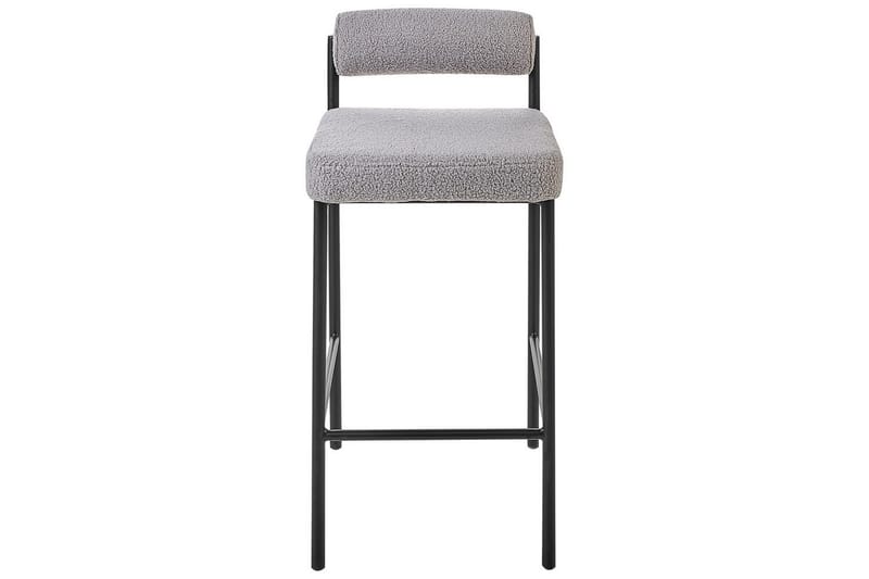 Barstol Amaya set om 2 Grå-Svart, Bouclé - Grå-Svart, Bouclé - Möbler - Stolar & fåtöljer - Barstol & barpall