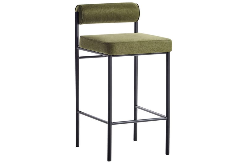 Barstol Amaya set om 2 Grön-Svart, Polyester - Grön-Svart, Polyester - Möbler - Stolar & fåtöljer - Barstol & barpall