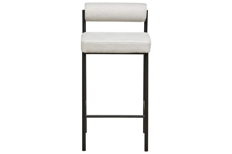 Barstol Amaya set om 2 Ljusgrå-Svart, Polyester - Ljusgrå-Svart, Polyester - Möbler - Stolar & fåtöljer - Barstol & barpall