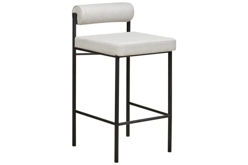 Barstol Amaya set om 2 Ljusgrå-Svart, Polyester - Ljusgrå-Svart, Polyester - Möbler - Stolar & fåtöljer - Barstol & barpall
