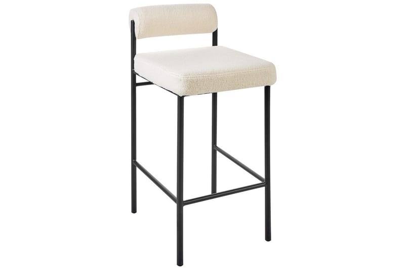 Barstol Amaya set om 2 Vit-Svart, Bouclé - Vit-Svart, Bouclé - Möbler - Stolar & fåtöljer - Barstol & barpall