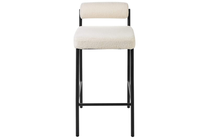 Barstol Amaya set om 2 Vit-Svart, Bouclé - Vit-Svart, Bouclé - Möbler - Stolar & fåtöljer - Barstol & barpall