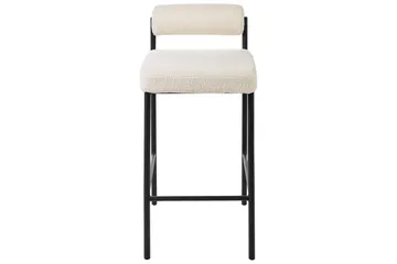 Barstol Amaya set om 2 Vit-Svart, Bouclé - Vit-Svart, Bouclé - Möbler - Stolar & fåtöljer - Barstol & barpall