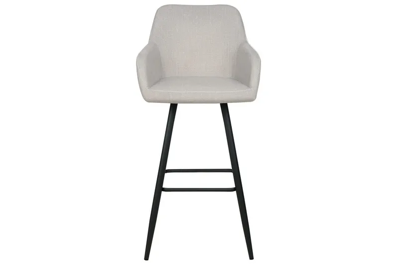 Barstol Casmalia set om 2 Beige-Svart - Beige-Svart - Möbler - Stolar & fåtöljer - Barstol & barpall