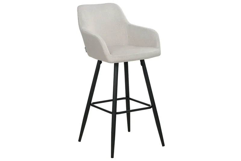 Barstol Casmalia set om 2 Beige-Svart - Beige-Svart - Möbler - Stolar & fåtöljer - Barstol & barpall