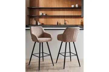 Barstol Casmalia set om 2 Beige/svart - Beige/svart - Möbler - Stolar & fåtöljer - Barstol & barpall