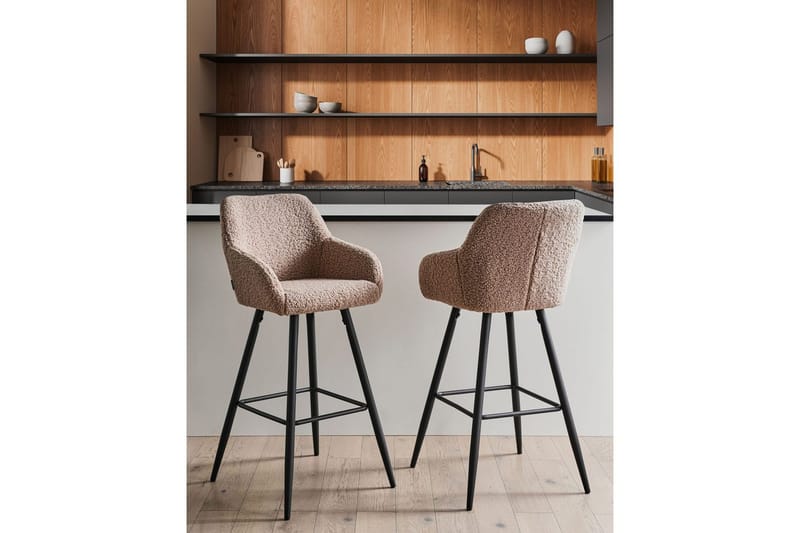 Barstol Casmalia set om 2 Beige/svart - Beige/svart - Möbler - Stolar & fåtöljer - Barstol & barpall
